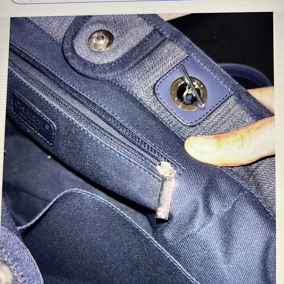 Chanel Blue Denim deauville Tote Bag with Iconic Logo - Picture 6 of 9
